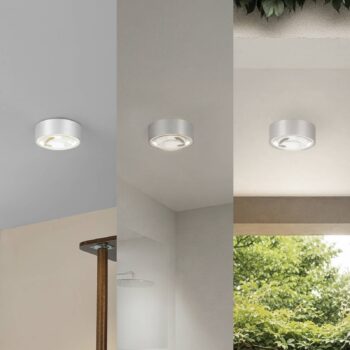 Lindby LED-Downlight Siaka, sivá, kov, Ø 5 cm, IP65