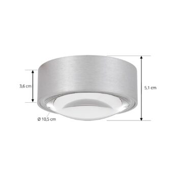 Lindby LED-Downlight Siaka, sivá, kov, Ø 5 cm, IP65