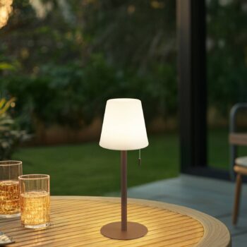 Lindby LED dobíjacia lampa Azalea čierna hliníková CCT výškovo nastaviteľná