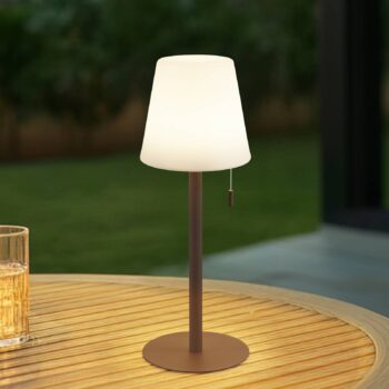 Lindby LED dobíjacia lampa Azalea čierna hliníková CCT výškovo nastaviteľná