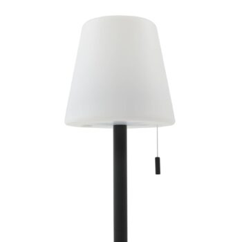 Lindby LED dobíjacia lampa Azalea čierna hliníková CCT výškovo nastaviteľná