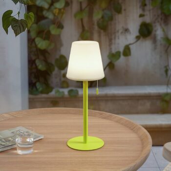 Lindby LED dobíjacia lampa Azalea žltá hliník CCT výškovo nastaviteľná