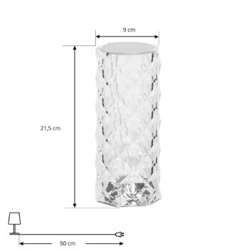 Lindby LED dobíjacia stolná lampa Louane, 21,5 cm, USB, RGBW