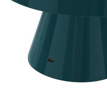 Lindby LED dobíjacia stolná lampa Nevijo, benzín, Ø18cm, USB, stmievač