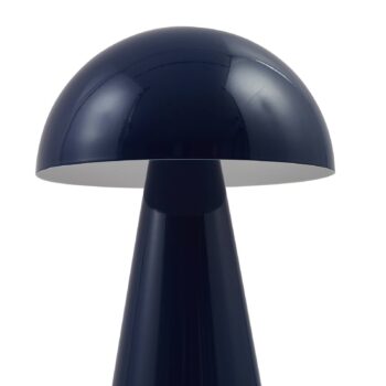 Lindby LED dobíjacia stolná lampa Nevijo, modrá, Ø20cm, USB, stmievač