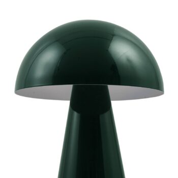 Lindby LED dobíjacia stolná lampa Nevijo, zelená, Ø20 cm, USB, stmievač