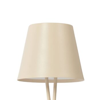 Lindby LED dobíjacia stolová lampa Janea, CROSS, béžová, kov