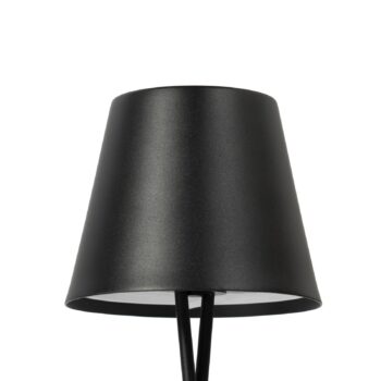 Lindby LED dobíjacia stolová lampa Janea CROSS, čierna, kov