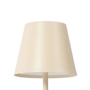 Lindby LED dobíjacia stolová lampa Janea CUBE, béžová, kov