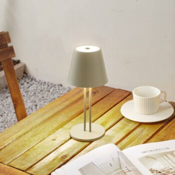 Lindby LED dobíjacia stolová lampa Janea TWIN, zelená, kov