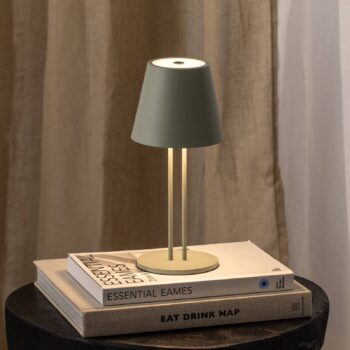 Lindby LED dobíjacia stolová lampa Janea TWIN, zelená, kov