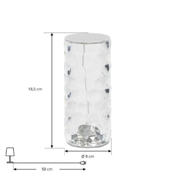 Lindby LED dobíjacia stolová lampa Louane, 18,5 cm, USB, RGBW