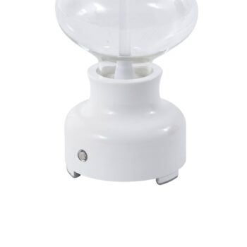 Lindby LED dobíjacia stolová lampa Maxentius, krémová, sklo, stmievač