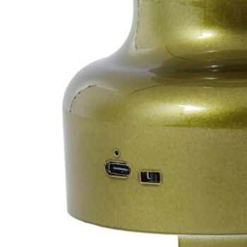 Lindby LED dobíjacia stolová lampa Maxentius, zelená, sklo, stmievač
