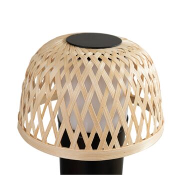 Lindby LED dobíjacia stolová lampa Nifelia, bambus, CCT, stmievateľná