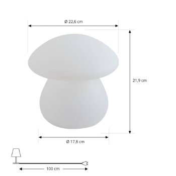 Lindby LED dobíjacia vonkajšia stolová lampa Vernate, RGBW, biela,