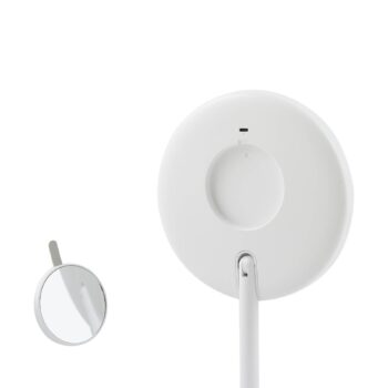Lindby LED dobíjacie zrkadlo Renki, biele, plastové, stmievateľné