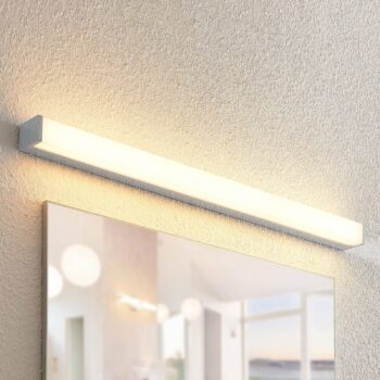 Lindby LED kúpeľňové svietidlo Klea, 90 cm, chróm, kov, IP44