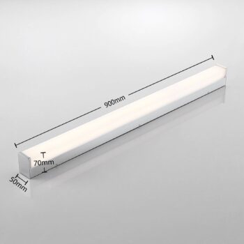 Lindby LED kúpeľňové svietidlo Klea, 90 cm, chróm, kov, IP44