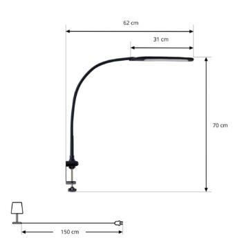 Lindby LED lampa Nilay, výška 70 cm, CCT, domáca kancelária