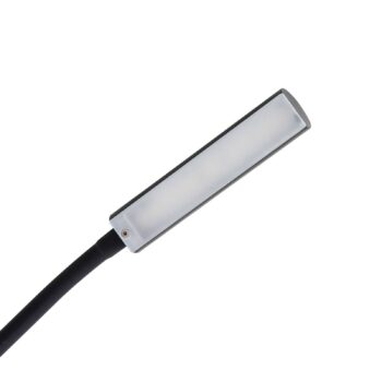 Lindby LED lampa na čítanie Flexola, čierna, hranatá, zástrčka