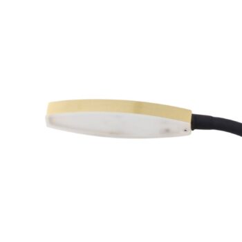Lindby LED lampa na čítanie Flexola, zlatá, okrúhla, kov, zástrčka