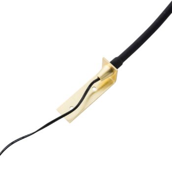 Lindby LED lampa na čítanie Flexola, zlatá, okrúhla, kov, zástrčka