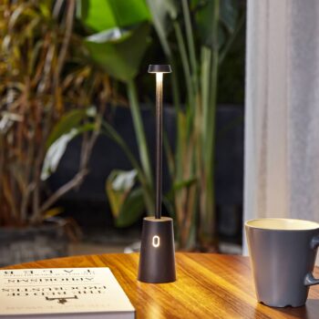 Lindby LED nabíjateľná stolová lampa Noelani, výška 30 cm, IP44,