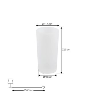 Lindby LED nabíjateľná váza na kvety Florista, RGB, IP54, Ø 12cm, biela