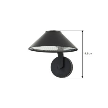Lindby LED nástenné svetlo Capelo, čierne, kov, Ø20cm