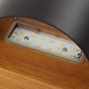 Lindby LED nástenné svetlo Lenore, čierne, kov, 13 cm, IP44
