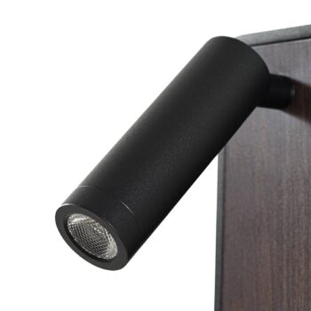 Lindby LED nástenné svetlo Tallis, čierne, USB-C, otočné