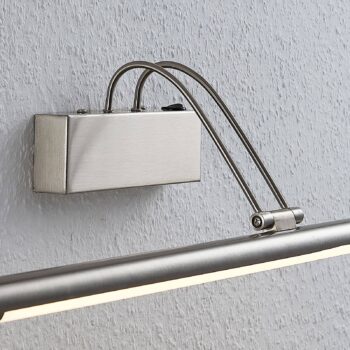 Lindby LED obrazové svetlo Mailine, 69 cm, nikel, vypínač