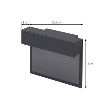 Lindby LED osvetlenie čísla domu Antal, antracitová, hliník
