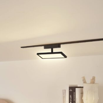 Lindby LED panel 48V Lumaro, čierny, hliník, dĺžka 20 cm, stmievateľný