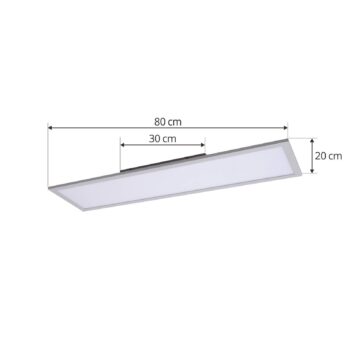 Lindby LED panel Enhife, biely, 80 x 20 cm, kov, 4 000 K