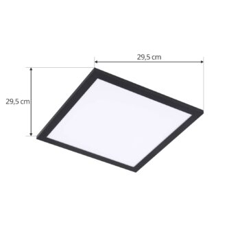 Lindby LED panel Enhife, čierny, 30 x 30 cm, kov, 4 000K