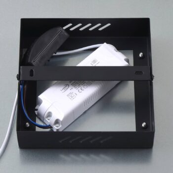 Lindby LED panel Enhife, čierny, 30 x 30 cm, kov, 4 000K