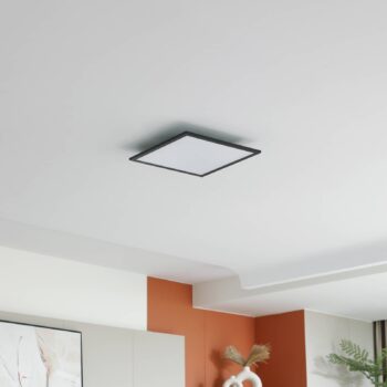 Lindby LED panel Enhife, čierny, 40 x 40 cm, kov, 4 000K