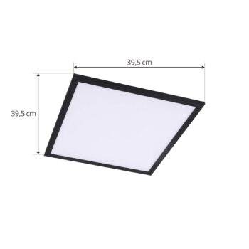 Lindby LED panel Enhife, čierny, 40 x 40 cm, kov, 4 000K