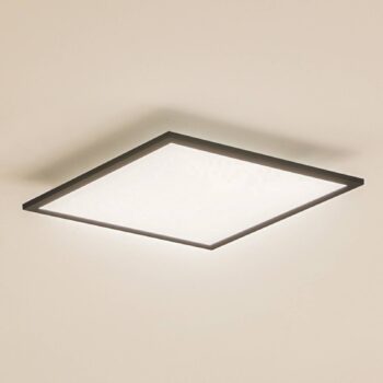 Lindby LED panel Enhife, čierny, 40 x 40 cm, kov, 4 000K