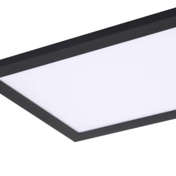 Lindby LED panel Enhife, čierny, 80 x 20 cm, kov, 4 000 K