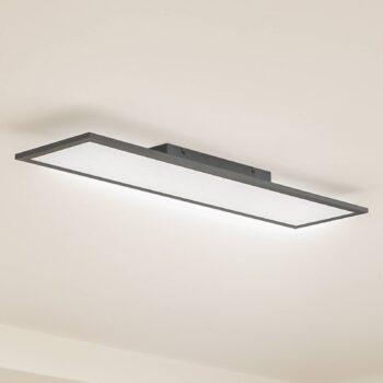 Lindby LED panel Enhife, čierny, 80 x 20 cm, kov, 4 000 K