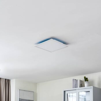 Lindby LED panel Enja, biely, hliník, 39,5 cm x 39,5 cm