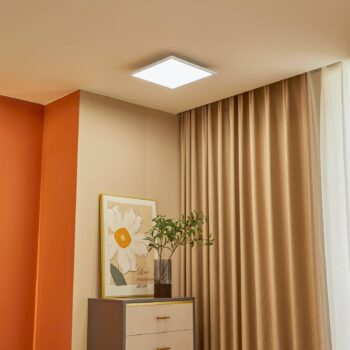 Lindby LED panel Lamin, biely, 40 cm, CCT, stmievateľný, diaľkové ovládanie