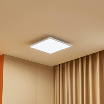 Lindby LED panel Lamin, biely, 40 cm, CCT, stmievateľný, diaľkové ovládanie