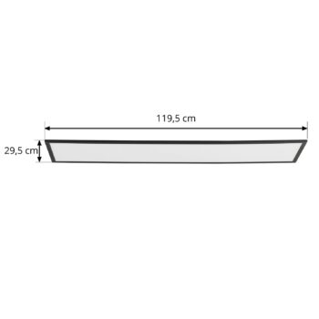 Lindby LED panel Lamin, čierny, 120 cm, CCT, stmievateľný, diaľkové ovládanie