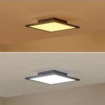 Lindby LED panel Lamin, čierny, 30 cm, CCT, stmievateľný, diaľkové ovládanie