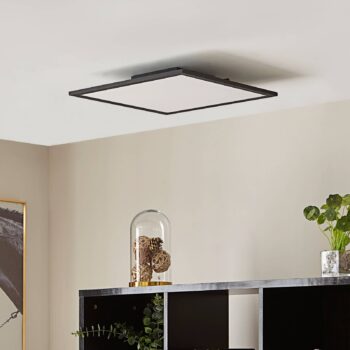 Lindby LED panel Lamin, čierny, 40 cm, CCT, stmievateľný, diaľkové ovládanie