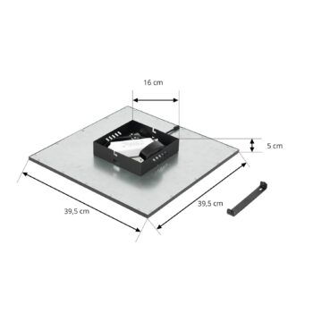 Lindby LED panel Lamin, čierny, 40 cm, CCT, stmievateľný, diaľkové ovládanie